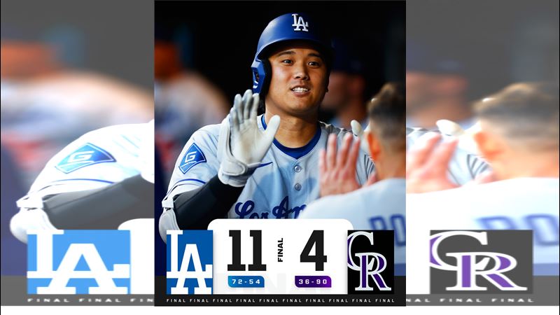 道奇20日11：4打爆洛磯。（圖／翻攝自MLB X）