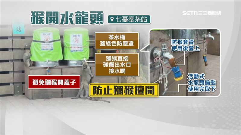 有設計多種防獼猴打開奉茶桶的方法