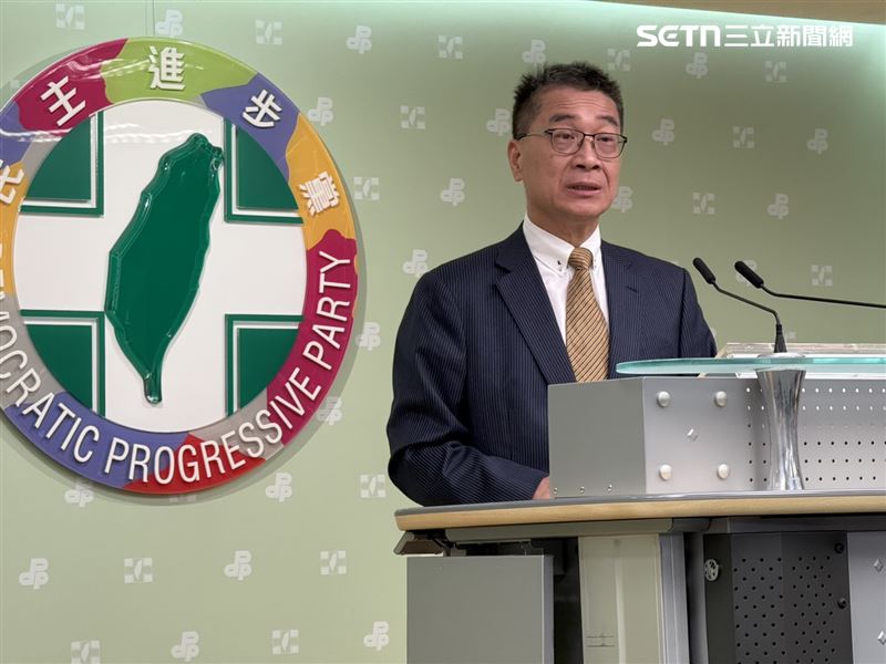 民進黨新任秘書長徐國勇舉行媒體談話會。（圖／記者劉秀敏攝影）