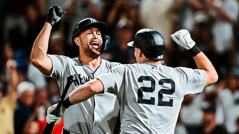 史坦頓（Giancarlo Stanton）20日本季首度單場雙響砲。（圖／翻攝自洋基X）