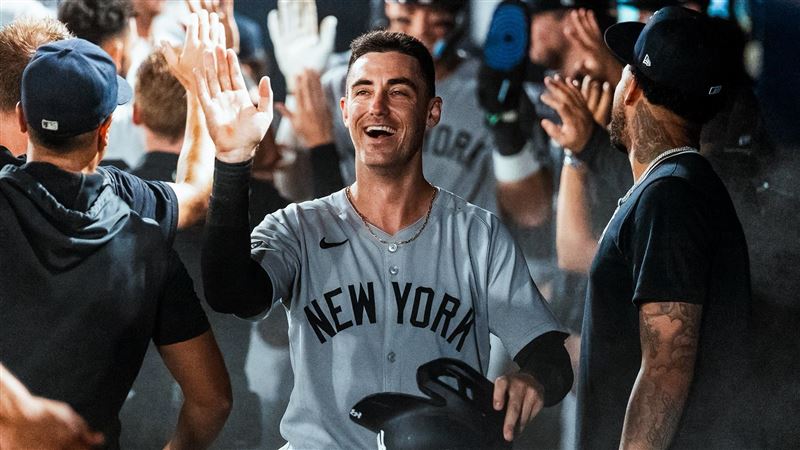 貝林傑（Cody Bellinger）20日外野3個位置都守過1遍。（圖／翻攝自洋基X）
