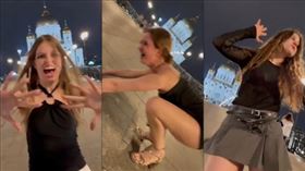 三名女大生在莫斯科「基督救世主主教座堂」前熱舞遭退學。（圖／翻攝自X平台 @mog_russEN）