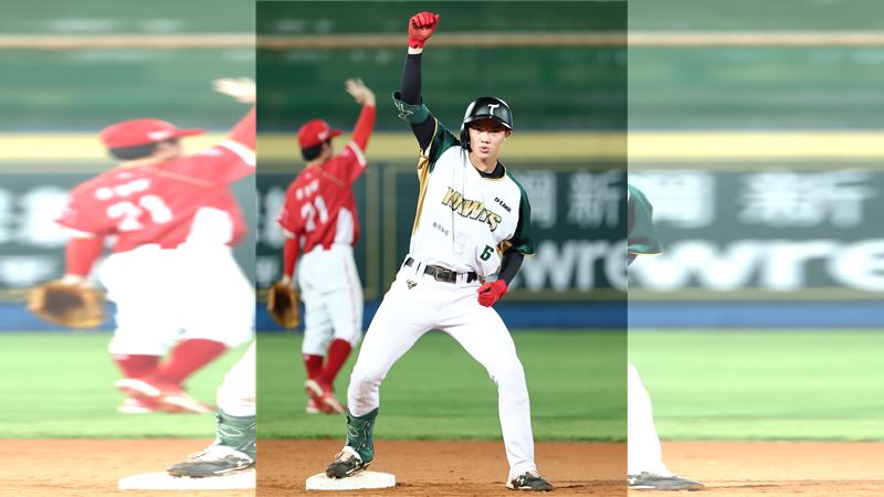 台鋼雄鷹打擊王王博玄敲出勝利打點。（圖／台鋼雄鷹提供）