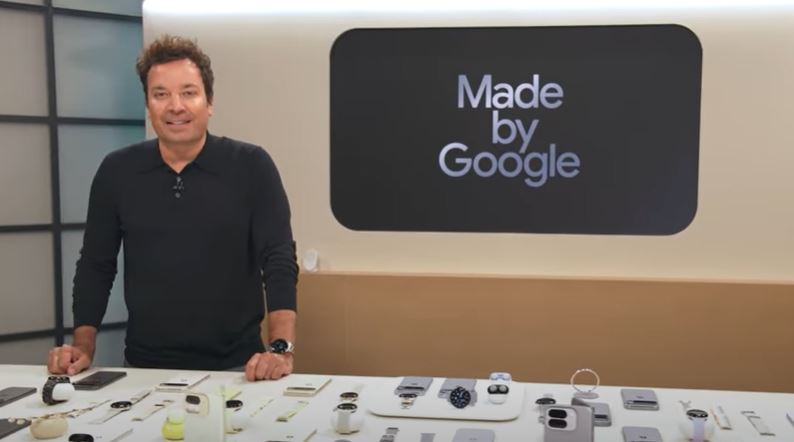 Google發表會竟邀請知名脫口秀主持人吉米・法隆擔任主持人，讓現場氣氛嗨到最高點。（圖／翻攝自YT@Made by Google）