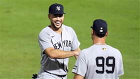 史坦頓（Giancarlo Stanton）21日延長賽敲代打2分砲。（圖／美聯社／達志影像）