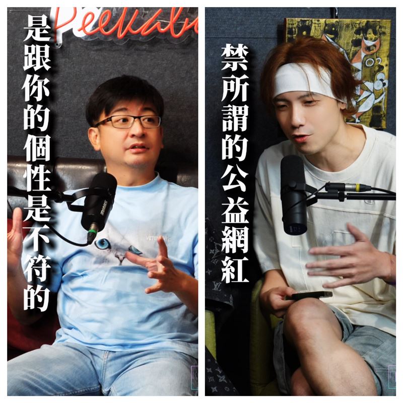 圤智雨（右）訪問謝典霖。（圖／圤智雨提供）