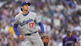 大谷翔平本季第10次「二刀流」出賽。（圖／美聯社／達志影像）