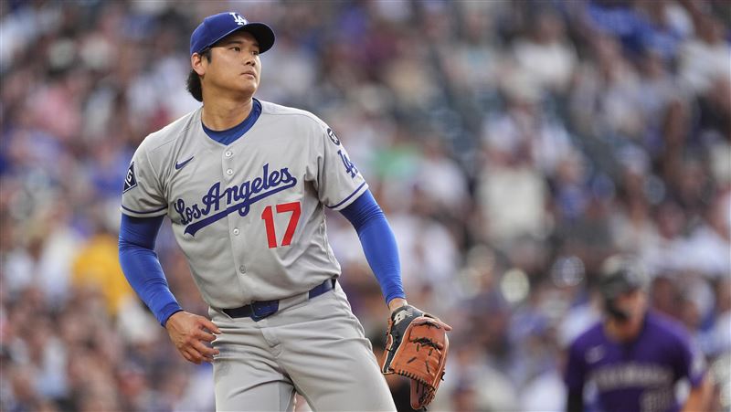 大谷翔平本季第10次「二刀流」出賽。（圖／美聯社／達志影像）