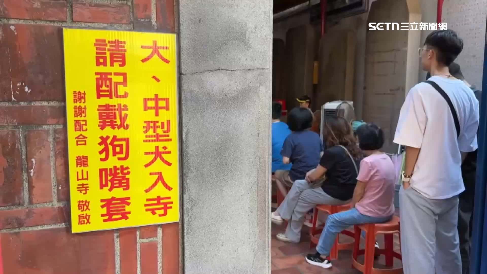 廟方公告，中大型犬入寺要配戴嘴套