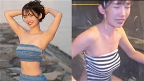 金奈見無預警突然被噴了一身濕，遭網虧「懂流量密碼」。（組合圖／翻攝自IG @nahyunworld）