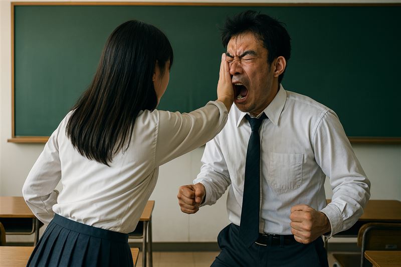 A男指控宋昰昀校園時期霸凌，賞巴掌90分鐘。（圖／AI生成示意圖）