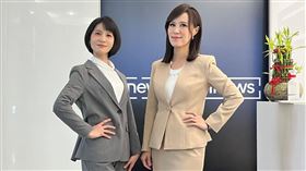 連俞涵(左)很感謝黃筱純的耐心指導，總是稱呼黃筱純視主播老師。(圖／鏡電視提供）