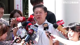 羅明才上午前往投開票所投票，並接受媒體聯訪。（圖／翻攝畫面）