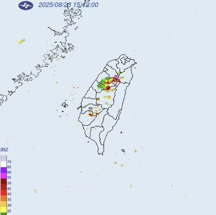 大雷雨警戒區域。（圖／氣象署）