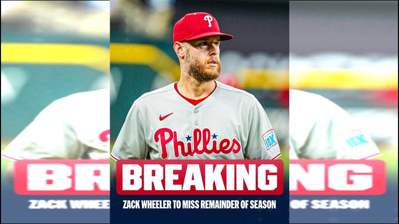 費城人王牌投手惠勒（Zack Wheeler）2025賽季確定提前報銷。（圖／翻攝自MLB X）