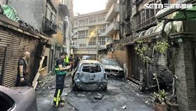 新北市,新店區,新北,火警,瓦斯罐,住宅,火勢,戰場,汽車,火災,氣爆圖片描述。（圖／翻攝畫面）