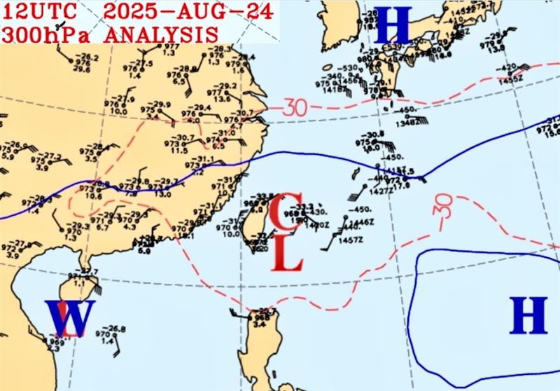 今明2天受到冷心低壓影響，西半部午後雷陣雨加劇，部分地區有機會出現局部降下冰雹的情況。（圖／翻攝自觀氣象看天氣 臉書）