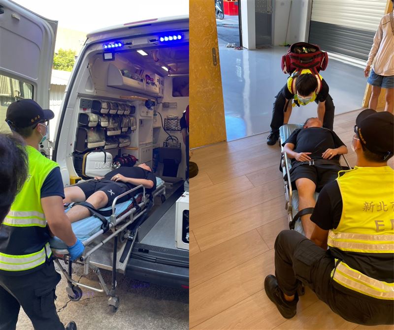 賓賓哥坐上救護車（圖／泰霸團隊提供）