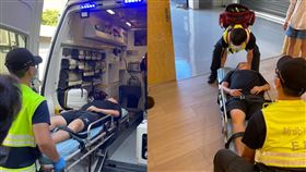 賓賓哥坐上救護車（圖／泰霸團隊提供）