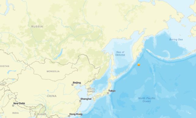 今日下午俄羅斯外海發生規模6.1強震。（圖／翻攝自USGS）