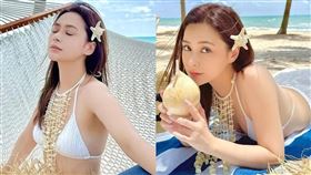 阿嬌罕見曬出比基尼辣照，大方曬出事業線。（翻攝q_gill IG）