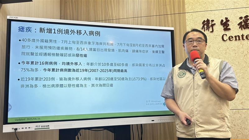 新／4旬男去西非2國 入境發燒3症染惡性瘧