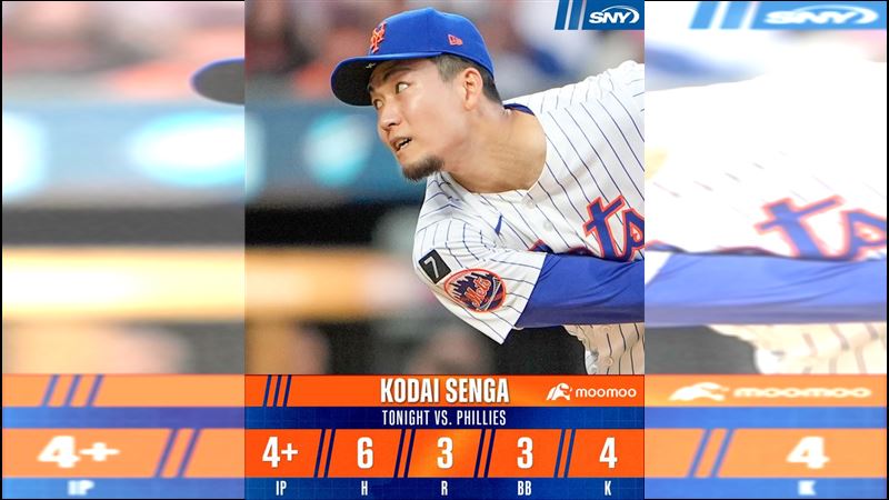 千賀滉大26日僅投4局挨6安、失3分退場。（圖／翻攝自SNY Mets X）