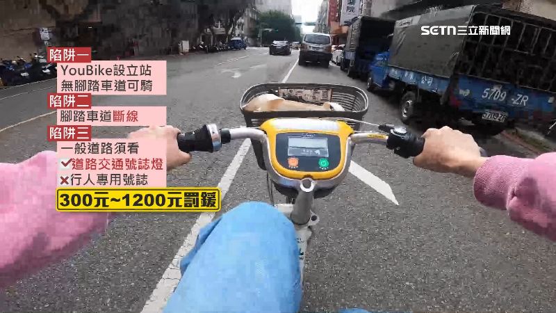 腳踏車騎在一般道路，必須要遵守紅綠燈號，而非行人號誌，否則可能會開罰300至1200元罰鍰
