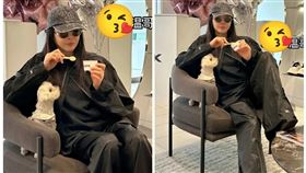 王祖賢近來以「一身黑」帥氣裝扮現蹤，引起話題。（翻攝小紅書）