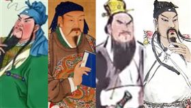 古代行業祖師爺：黑道拜關羽、太監拜岳飛、盜墓賊拜曹操、青樓女子拜呂洞賓（由左至右）。（圖／翻攝自百度百科）