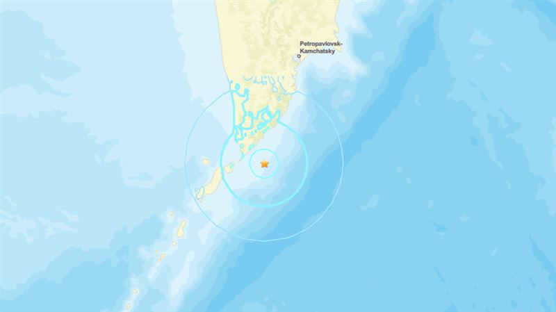 俄羅斯東部海域27日驚傳規模6.0地震，地震深度為53.4公里。（圖／翻攝自美國地質調查局）