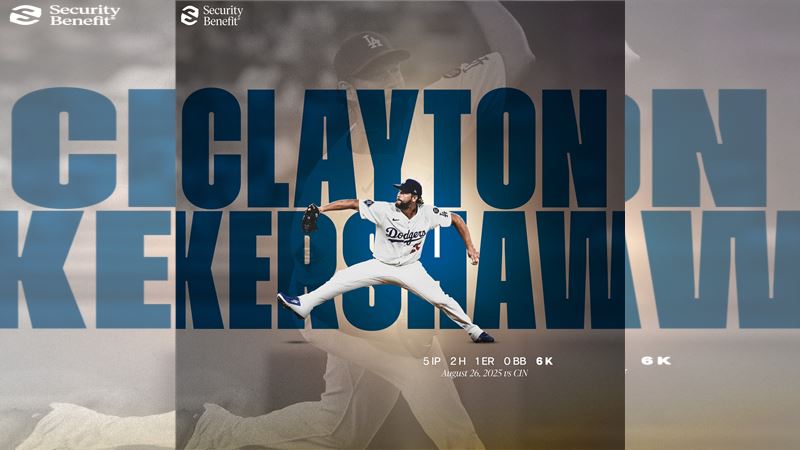 柯蕭（Clayton Kershaw）8月5場先發5勝0敗。（圖／翻攝自道奇推特）