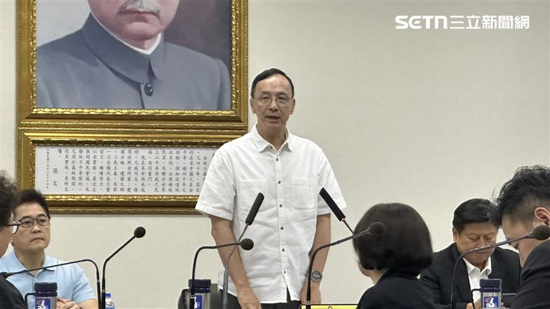 朱立倫出席中常會。(圖/記者詹宜庭攝影)