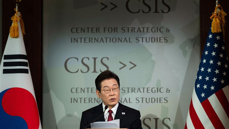 李在明訪美時呼籲韓半島持守無核化。（圖／美聯社／達志影像）