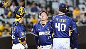 中信兄弟魏碩成先發投到頭痛。（圖／中信兄弟提供） 