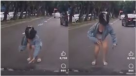 Wowtchout,手機,紀錄器,平台,安全帽,短褲,事業線,網友,女騎士,彎腰圖片描述。（圖／翻攝自「Wowtchout」臉書）