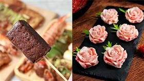 布朗尼串燒,鱈魚玫瑰花