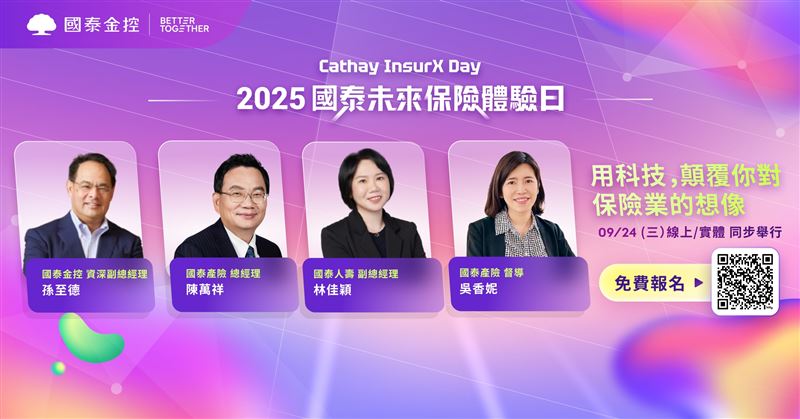 國泰保險科技全新出招！「未來保險體驗日」9月登場，打造台灣首場保險科技大秀聚焦技術＋場景＋人性，國泰9月將舉辦首場「未來保險體驗日」，以實際應用展示AI、人臉辨識、智能估損如何翻轉保險服務體驗，堪稱台灣業界首例。（圖／國泰提供）
