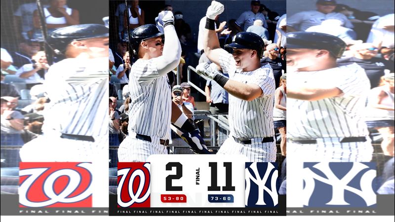 洋基28日以11：2打爆國民。（圖／翻攝自MLB X）