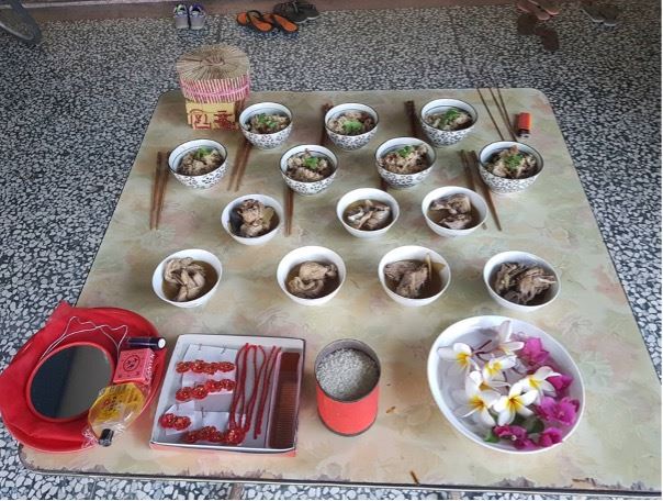 準備給七星娘娘的供品。（圖／翻攝自國家文化記憶庫）