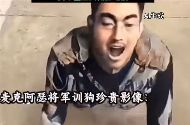 中國社群流傳許多昭和天皇「被當狗」的AI影片。（圖／翻攝自微博）