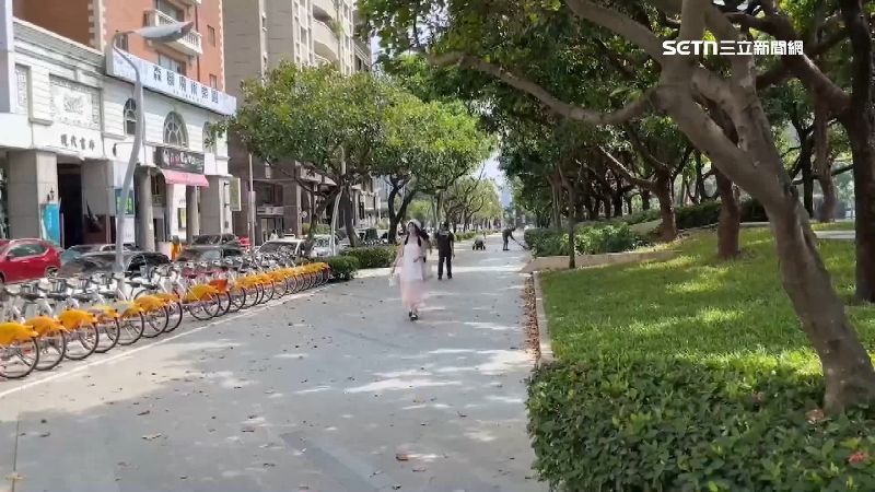 台中市民廣場的徒步區原本綠意盎然