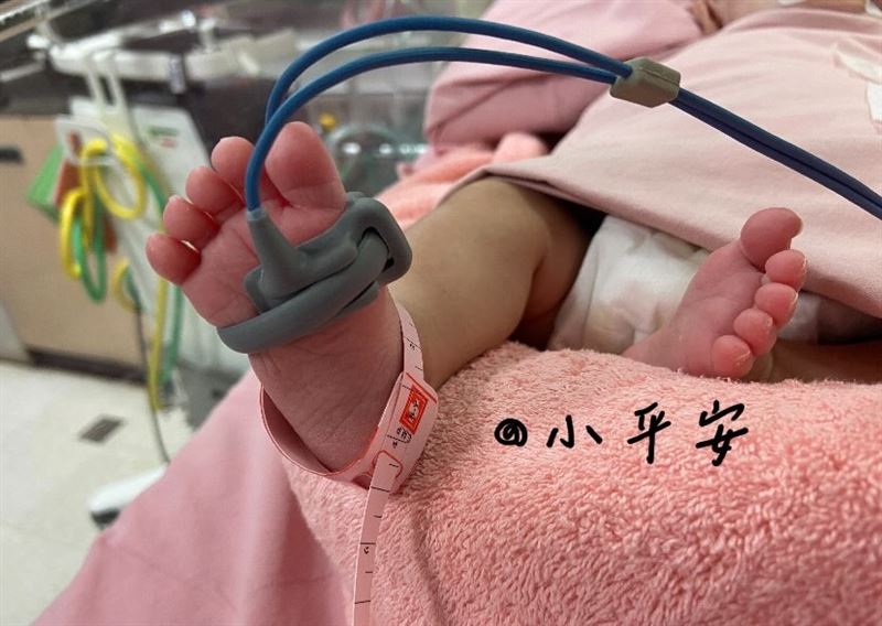 早產女嬰「小平安」順利轉院，母親感謝眾人幫忙。（圖／翻攝自Thread@shuting_3）