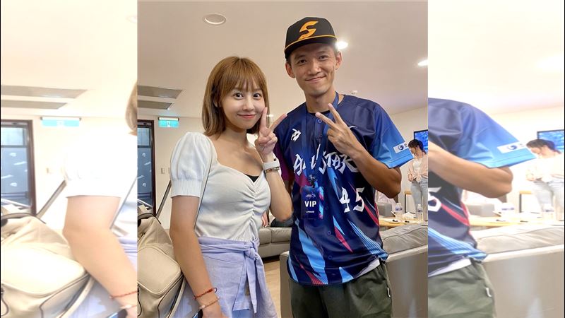 樂天女孩崔荷潾和知名YouTuber台南Josh熟識。（圖／樂天桃猿球團提供）