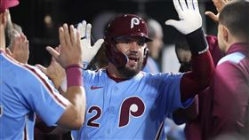 舒瓦伯（Kyle Schwarber）29日單場炸裂4轟。（圖／美聯社／達志影像）