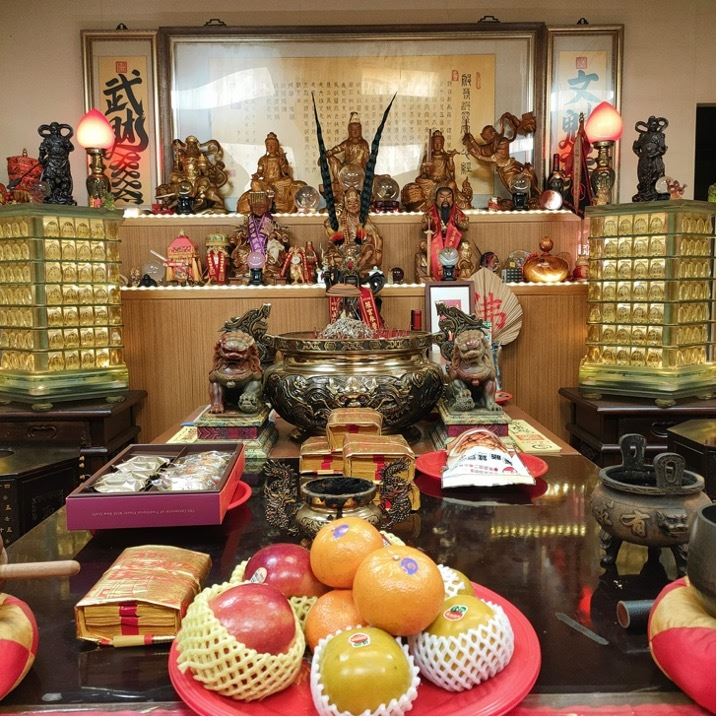 魁星爺誕辰祭拜的供品寓意滿滿。(圖/翻攝自台灣台中文魁武財宮慈善會粉絲專頁)