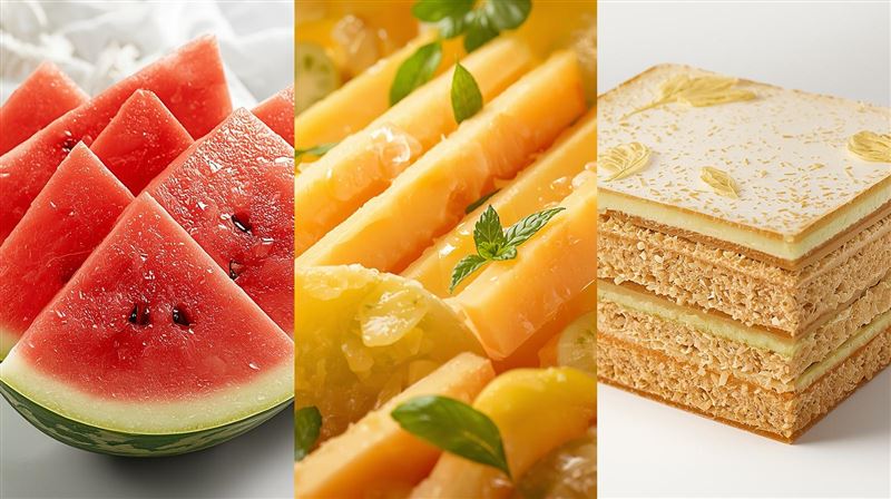 吉祥糕點與瓜類&nbsp;。（圖／Canva製作）