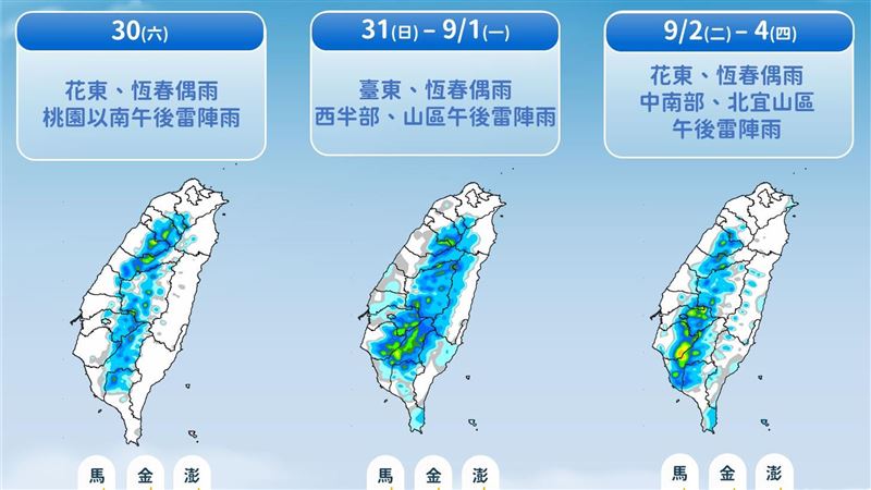 雙北明日恐飆38度！1圖看未來一週降雨