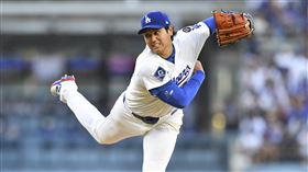 大谷翔平拿下本季首勝。（圖／美聯社／達志影像）