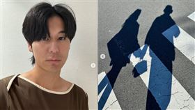 風田在七夕情人節曬出與妻子牽手的影子照，手寫信宣布結婚了，對方是一個非常幽默又貼心的日本女生。（圖／翻攝自風田IG）